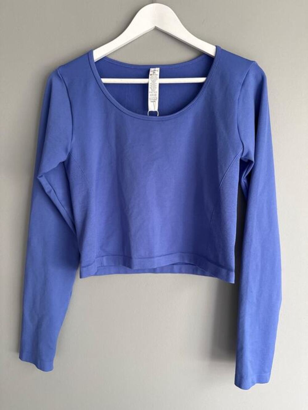 Halara NWT Periwinkle Long Sleeve Crop Top Women XL Pilates Princess Seamless